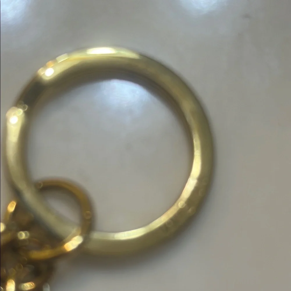 MCM Gold and Pink Heart Key Holder